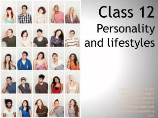 Class 12 Personality and lifestyles