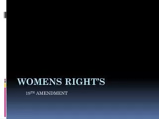 19 th amendment