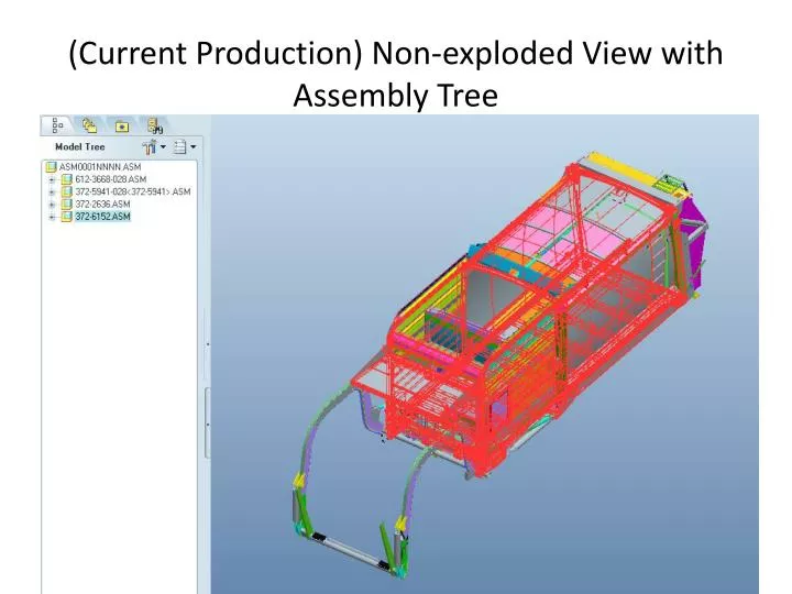 current production non exploded view with assembly tree