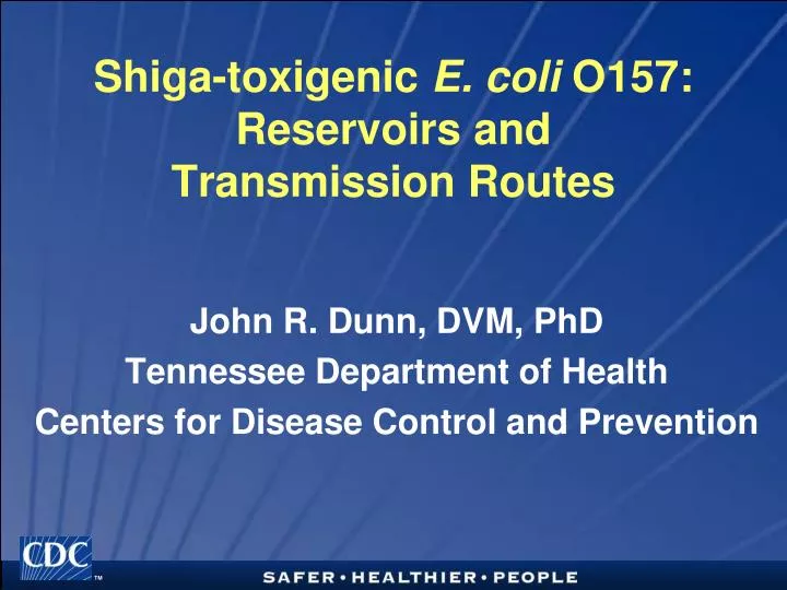 shiga toxigenic e coli o157 reservoirs and transmission routes