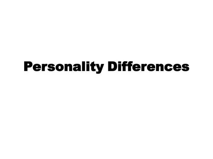 personality differences