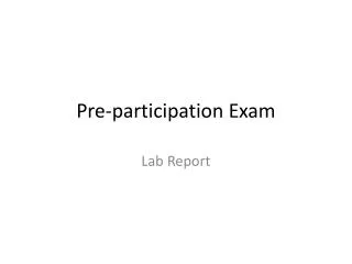 Pre-participation Exam