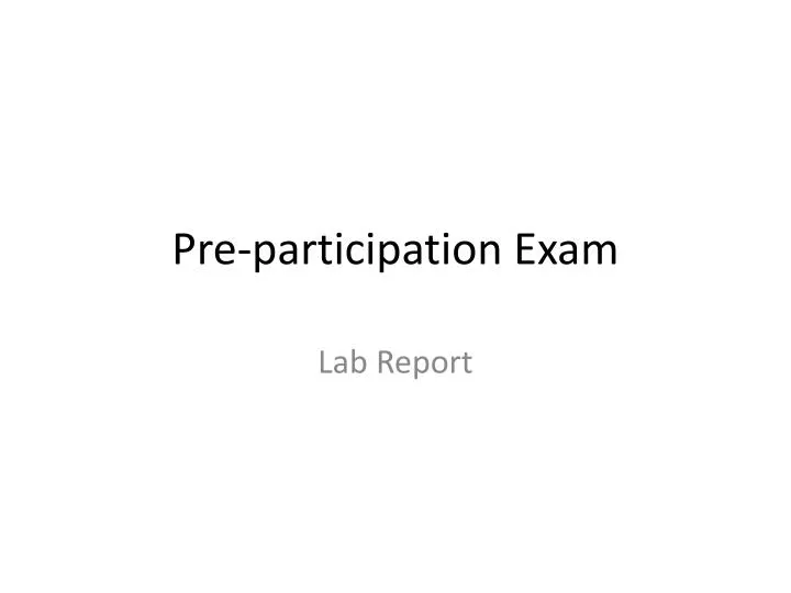 pre participation exam