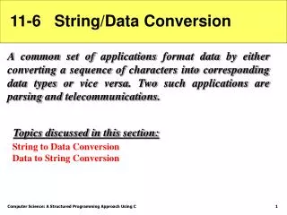 11-6 String/Data Conversion