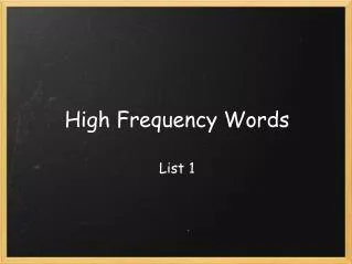 high frequency words