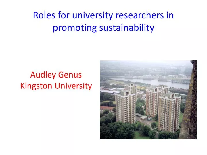 roles for university researchers in promoting sustainability