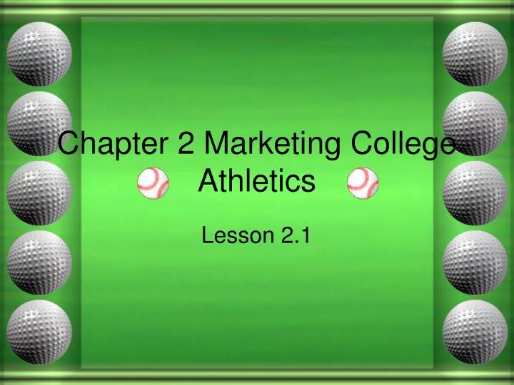 chapter 2 marketing college athletics