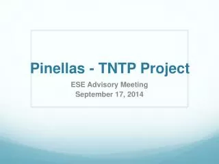 Pinellas - TNTP Project