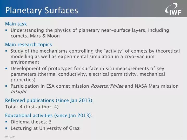 planetary surfaces