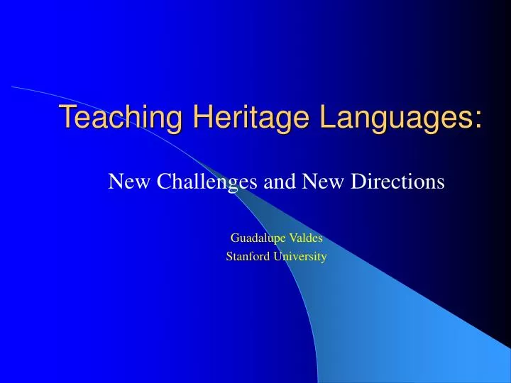teaching heritage languages
