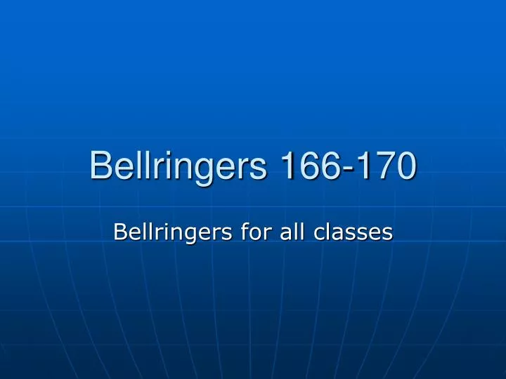 bellringers 166 170