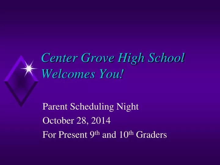 center grove high school welcomes you