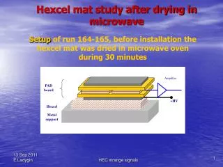Hexcel mat study after drying in microwave
