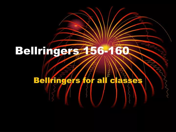 bellringers 156 160