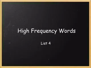 high frequency words