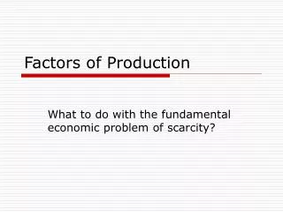 factors of production