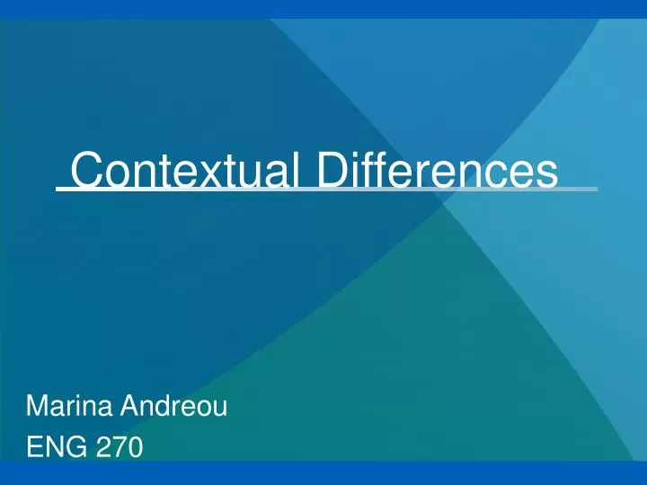 contextual differences