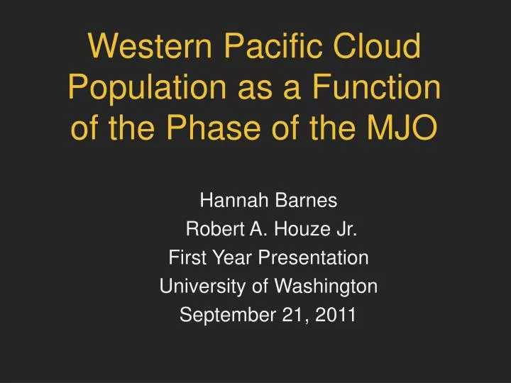 western pacific cloud population as a function of the phase of the mjo
