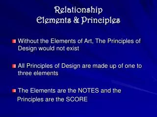 Relationship Elements &amp; Principles