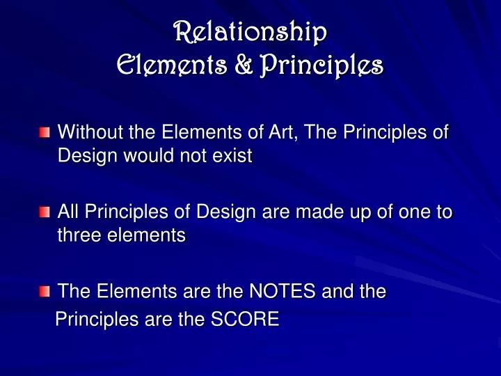relationship elements principles
