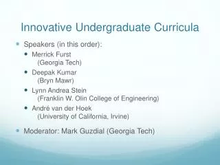 Innovative Undergraduate Curricula