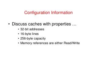 Configuration Information
