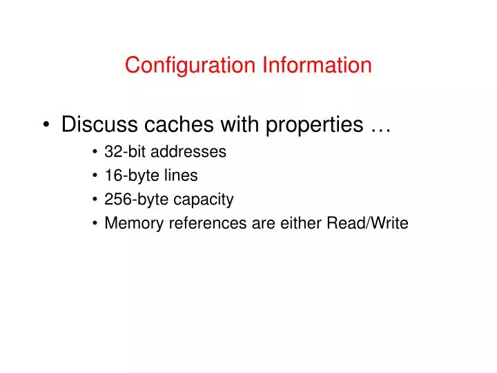 configuration information