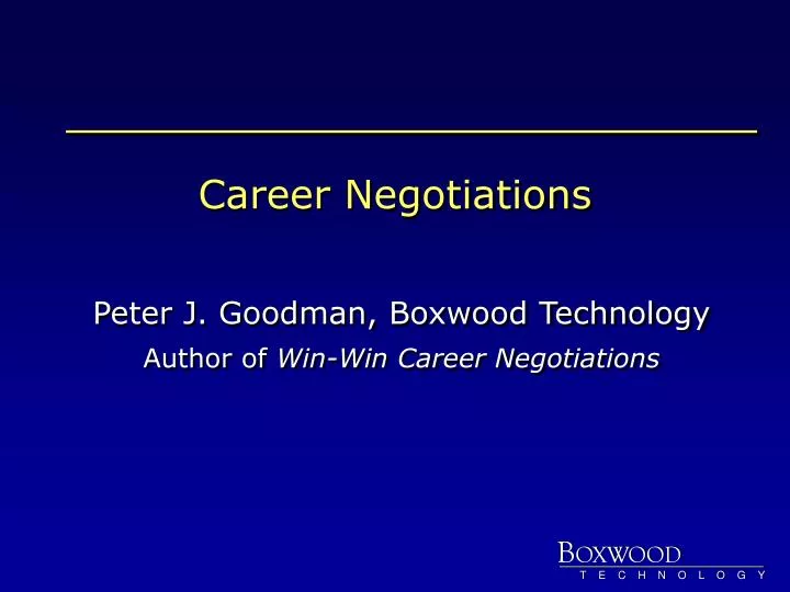 career negotiations