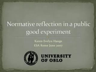 Normative reflection in a public good experiment