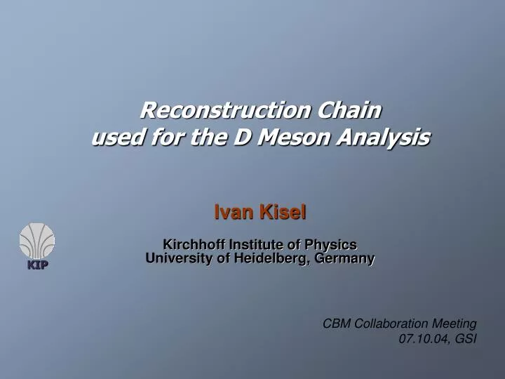 reconstruction chain used for the d meson analysis