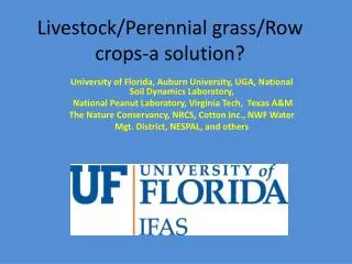 Livestock/Perennial grass/Row crops-a solution?