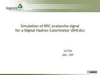 Simulation of RPC avalanche signal for a Digital Hadron Calorimeter (DHCAL)