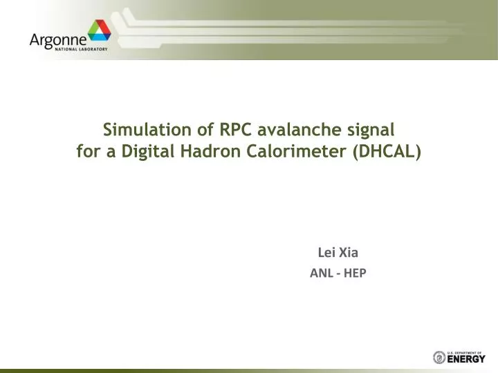 simulation of rpc avalanche signal for a digital hadron calorimeter dhcal
