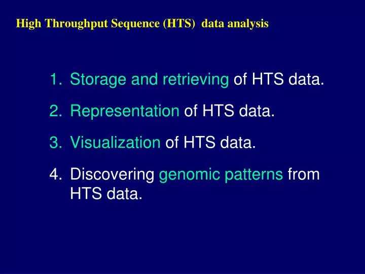 high throughput sequence hts data analysis