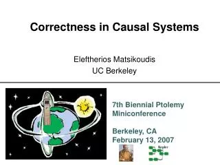 Correctness in Causal Systems