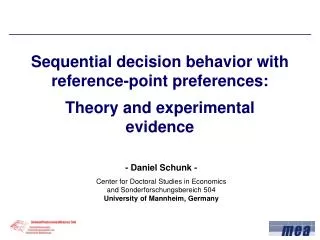Sequential decision behavior with reference-point preferences: Theory and experimental evidence