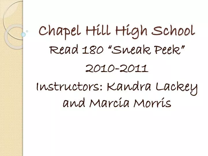 chapel hill high school