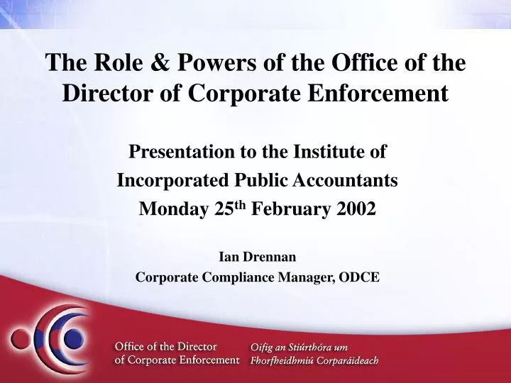 the role powers of the office of the director of corporate enforcement