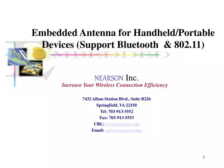 embedded antenna for handheld portable devices support bluetooth 802 11