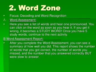 2. Word Zone