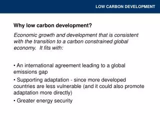 Why low carbon development?