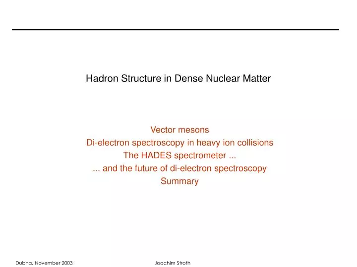 hadron structure in dense nuclear matter