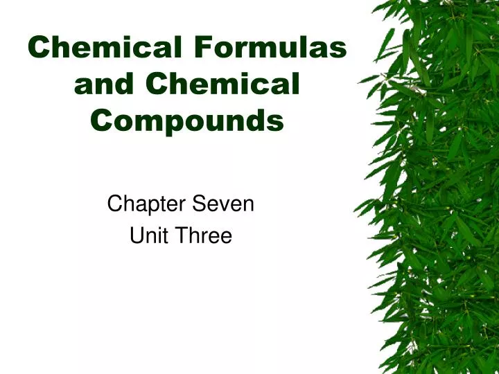 chemical formulas and chemical compounds