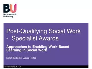 Post-Qualifying Social Work - Specialist Awards