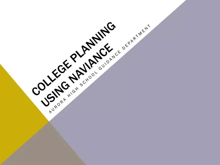 college planning using naviance