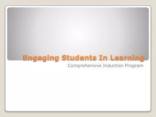 Engaging Students In Learning