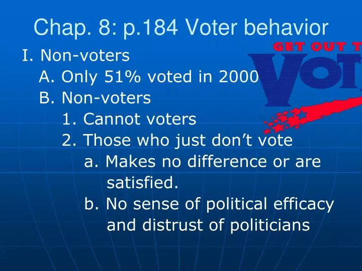 chap 8 p 184 voter behavior