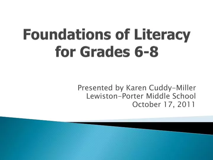 foundations of literacy for grades 6 8