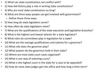 1) What can state constitutions not conflict with?