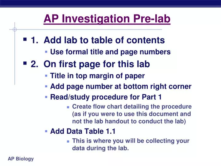 ap investigation pre lab